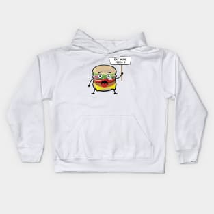 Funny Burger Protest - Eat More Pizza Kids Hoodie